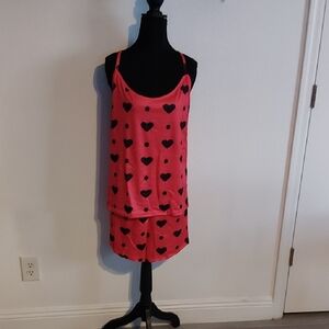 Charming Heart Print Sleepwear Set
